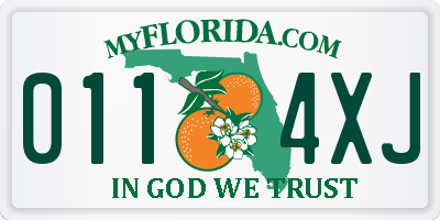FL license plate 0114XJ