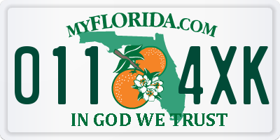 FL license plate 0114XK