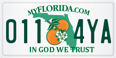 FL license plate 0114YA
