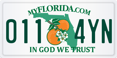 FL license plate 0114YN