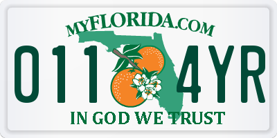 FL license plate 0114YR