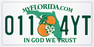 FL license plate 0114YT