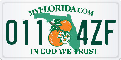 FL license plate 0114ZF