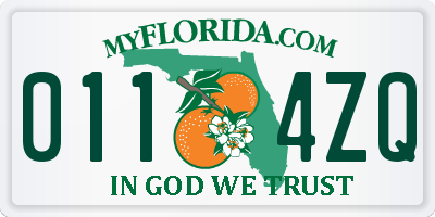 FL license plate 0114ZQ