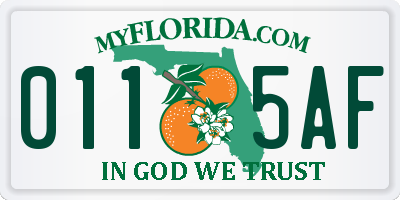FL license plate 0115AF