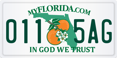 FL license plate 0115AG