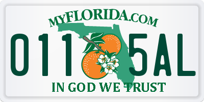 FL license plate 0115AL