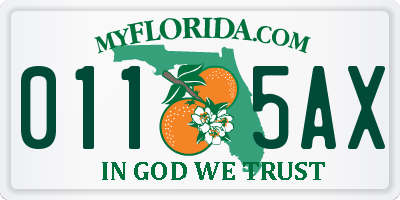 FL license plate 0115AX