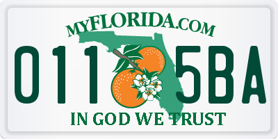 FL license plate 0115BA