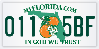 FL license plate 0115BF
