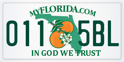 FL license plate 0115BL