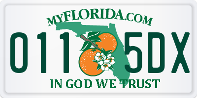 FL license plate 0115DX