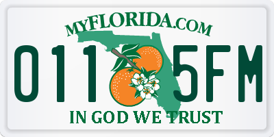 FL license plate 0115FM