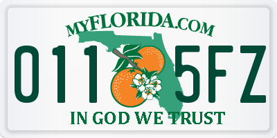 FL license plate 0115FZ