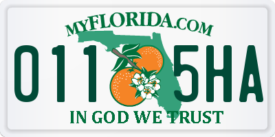 FL license plate 0115HA