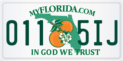 FL license plate 0115IJ