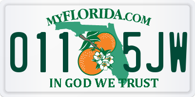 FL license plate 0115JW