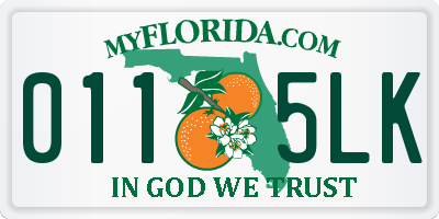 FL license plate 0115LK