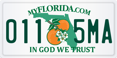FL license plate 0115MA