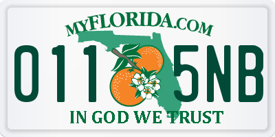 FL license plate 0115NB