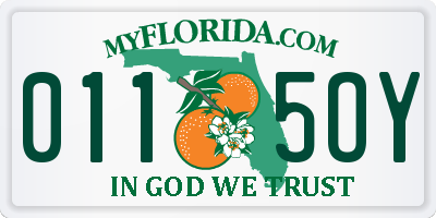 FL license plate 0115OY