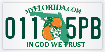 FL license plate 0115PB