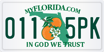FL license plate 0115PK