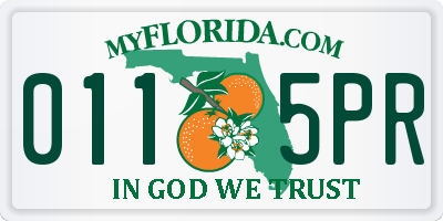 FL license plate 0115PR