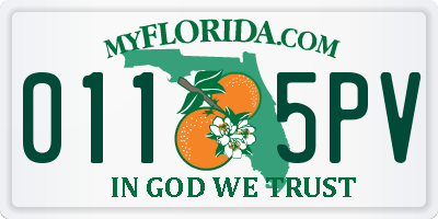 FL license plate 0115PV