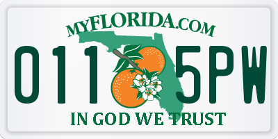 FL license plate 0115PW