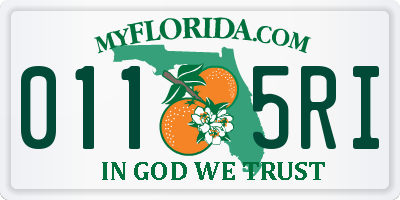 FL license plate 0115RI
