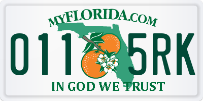 FL license plate 0115RK
