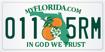 FL license plate 0115RM