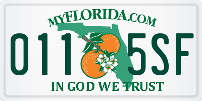 FL license plate 0115SF