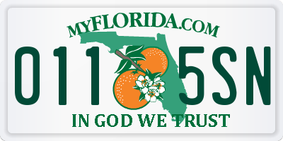 FL license plate 0115SN
