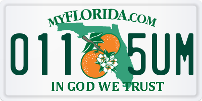 FL license plate 0115UM