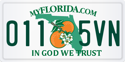 FL license plate 0115VN