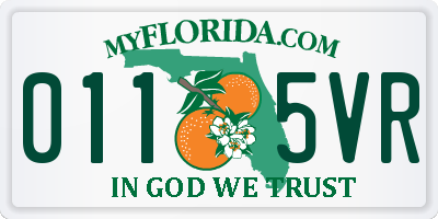 FL license plate 0115VR