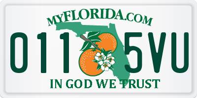 FL license plate 0115VU