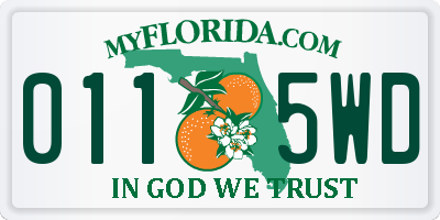 FL license plate 0115WD