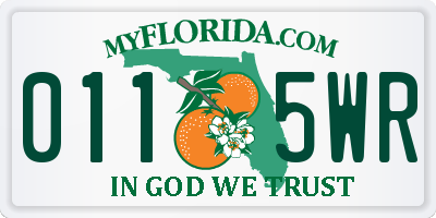 FL license plate 0115WR