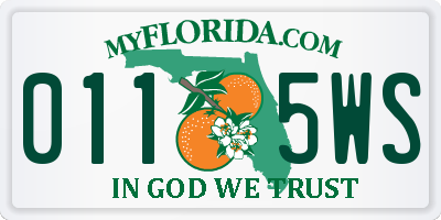 FL license plate 0115WS