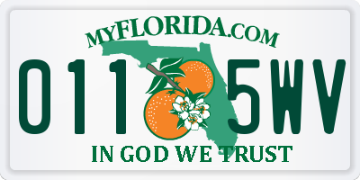 FL license plate 0115WV