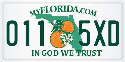 FL license plate 0115XD