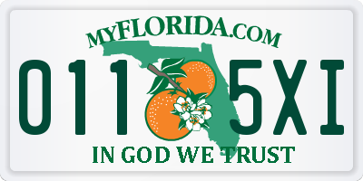 FL license plate 0115XI