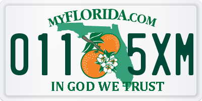 FL license plate 0115XM