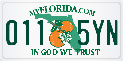 FL license plate 0115YN