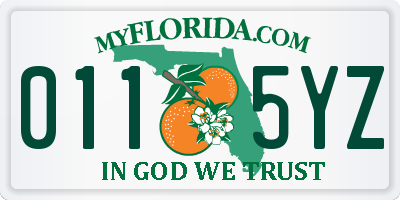 FL license plate 0115YZ