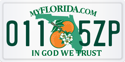 FL license plate 0115ZP