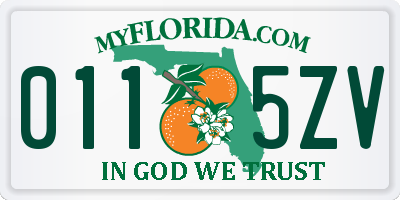 FL license plate 0115ZV